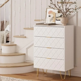 Makeup Dressing Table Drawer Chest Vanity Desk 4 Drawer Dresser Closet Dresser for Bedroom Toiletries Dressers